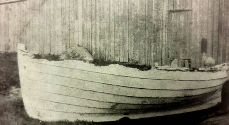 Bergholm’s lifeboat, ‘safely ashore’. (On display in Sunnmøre Museum).
