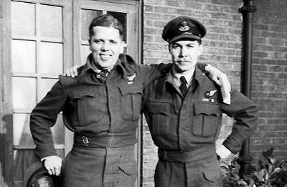 Curtis [right] with Don MacLean, his navigator in No 617 Squadron: the two men were comrades in a number of raids on northern France